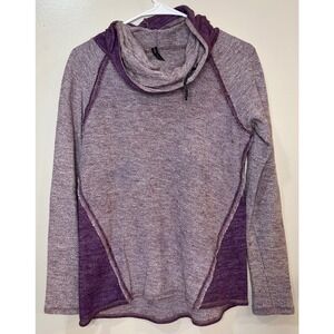 Kuhl Nova Pullover Cowl Neck Heathered Purple Wool Blend Sweater Women's Medium